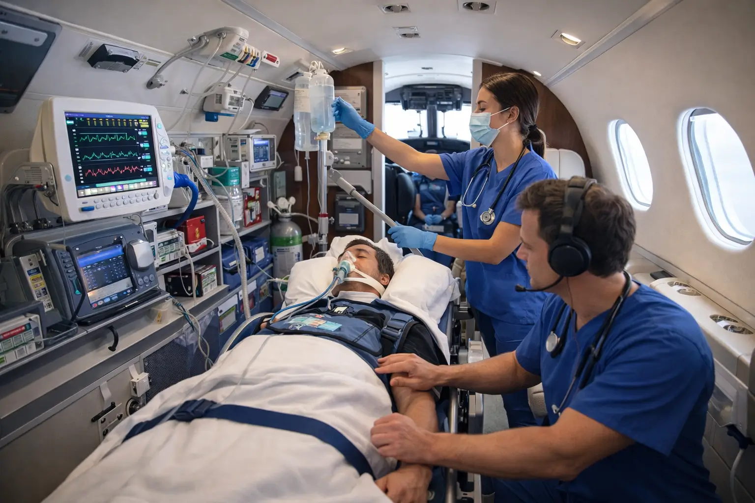 ICU equipped fixed wing air ambulance to Thailand